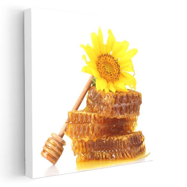 Altın Bal Peteği - Ayçiçeği Dokunuşlu Tatlı Lezzet Kanvas Tablo