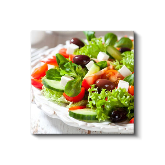 Akdeniz Yeşillikleri - Domates Salatalık Harmonisi Kanvas Tablo
