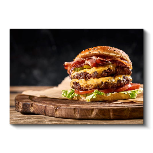 Gurme Hamburger - Leziz Katmanlar Kanvas Tablo