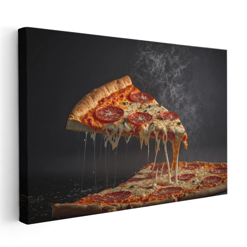 Peynirli Pizza - Eriyen Mozzarella Lezzeti Kanvas Tablo