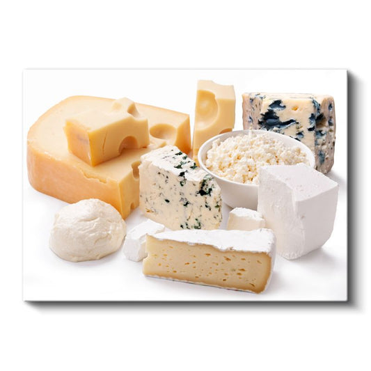Beyaz Peynirler - Farklı Dokular ve Çeşitler Kanvas Tablo