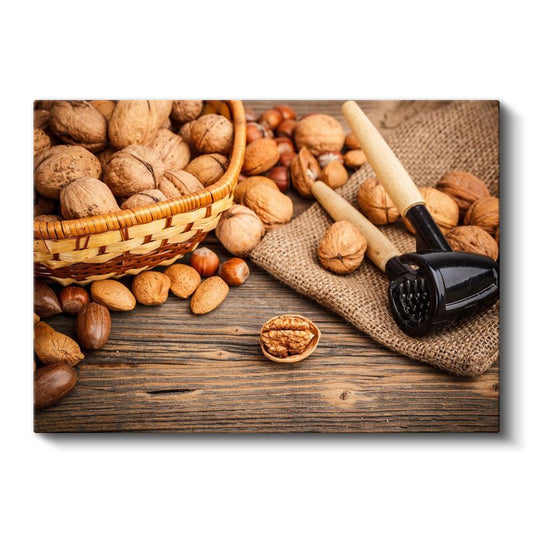 Kuruyemiş Çeşitleri - Geleneksel Kırıcı İle Kanvas Tablo