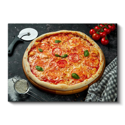 İtalyan Pizzası - Domates Dilimli Margherita Kanvas Tablo