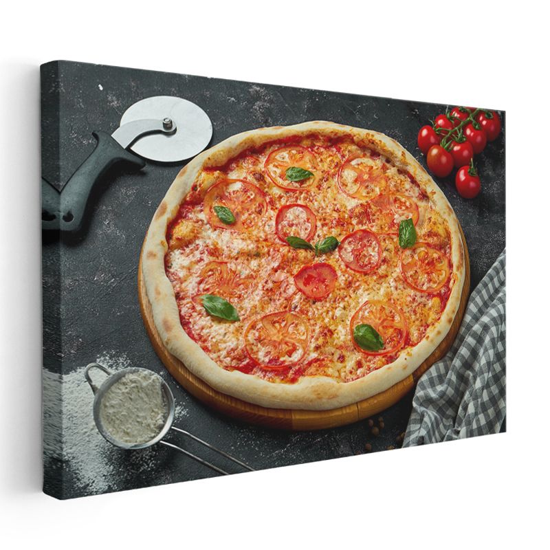 İtalyan Pizzası - Domates Dilimli Margherita Kanvas Tablo