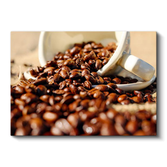 Kahve Çekirdekleri - Fincan Taşan Aromalı Lezzet Kanvas Tablo