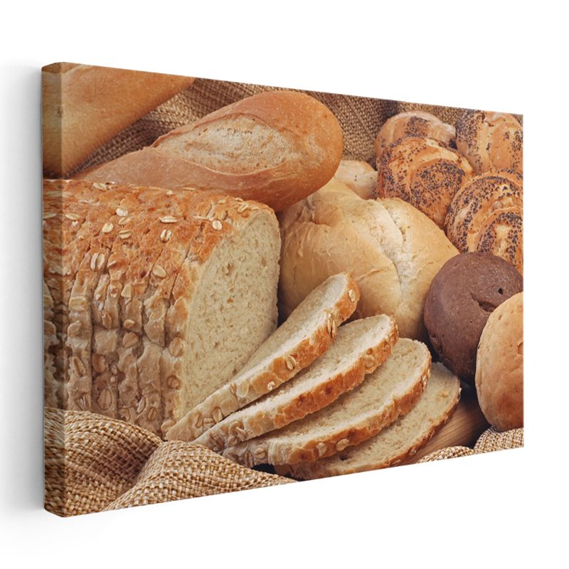 Taze Ekmek Çeşitleri - Geleneksel Fırın Lezzetleri Kanvas Tablo