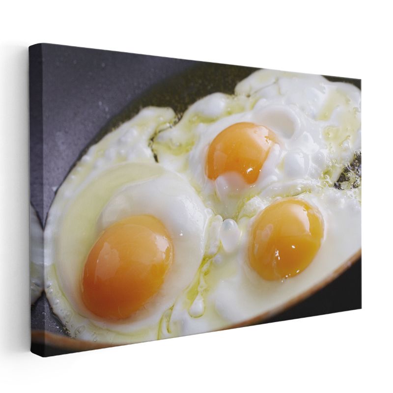 Sahanda Yumurta - Altın Sarısı Kahvaltı Lezzeti Kanvas Tablo