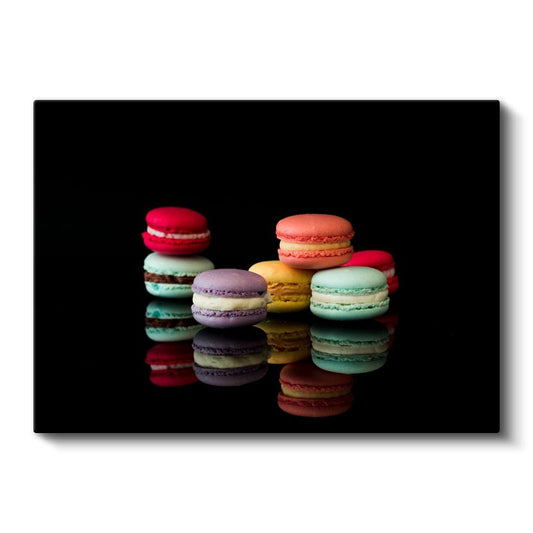 Renkli Makaronlar - Fransız Tatlı Şöleni Kanvas Tablo