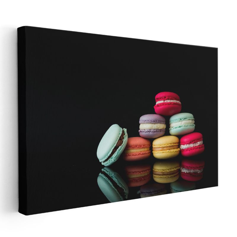 Renkli Makaron Koleksiyonu - Tatlı Lezzetler Kanvas Tablo