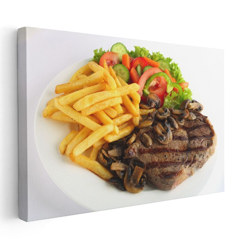 Biftek Tabağı - Lezzetli Akşam Yemeği Kanvas Tablo