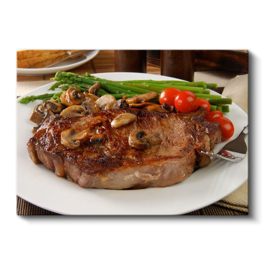 Leziz Biftek - Mantar Soslu Et Kanvas Tablo