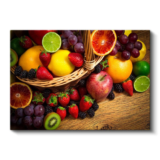 Meyve Cenneti - Taze Renkli Meyveler Kanvas Tablo