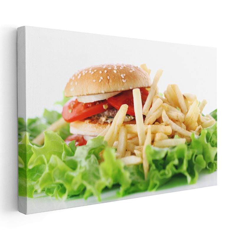 Hamburger Menü - Patates Kızartması Eşliğinde Kanvas Tablo