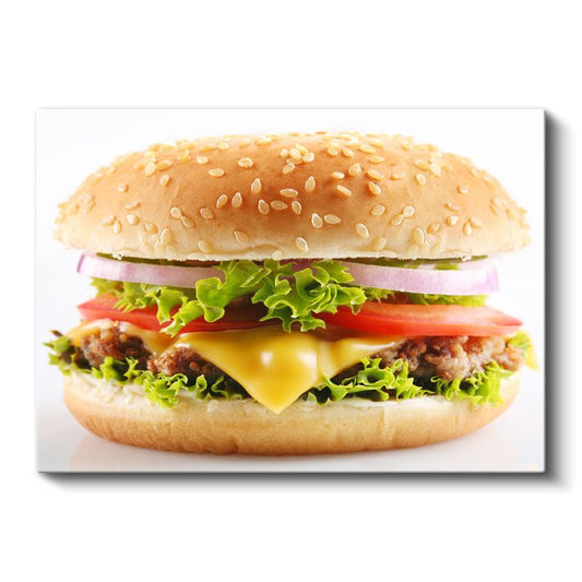 Klasik Cheeseburger - Enfes Katmanlı Lezzet Kanvas Tablo