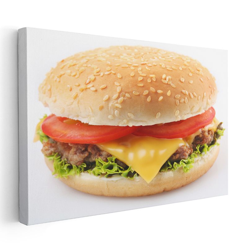 Sade Cheeseburger - Minimal Lezzet Kanvas Tablo