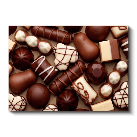 Çikolata Çeşitleri - El Yapımı Pralin Koleksiyonu Kanvas Tablo