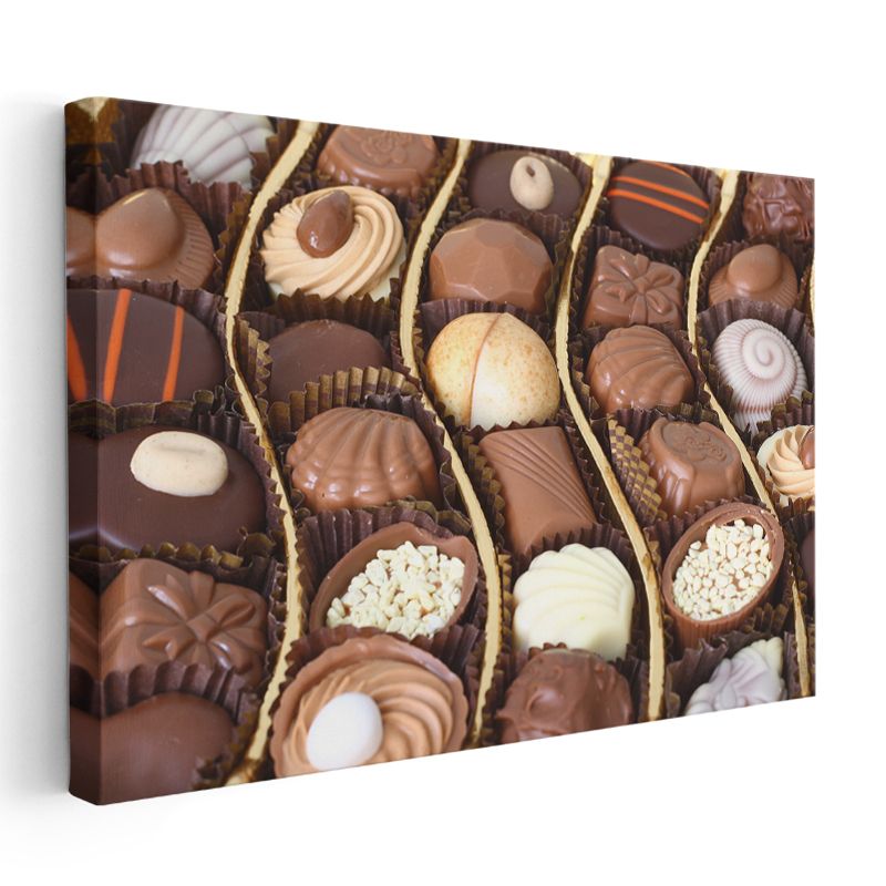Lüks Çikolatalar - Özel Kutuda Sunulmuş El Yapımı Pralinler Kanvas Tablo