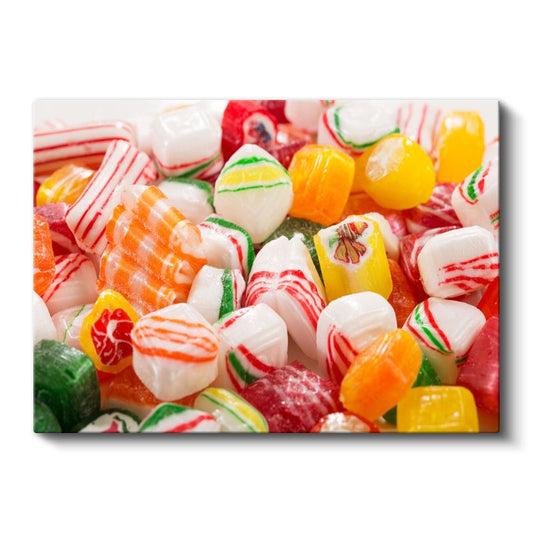 Renkli Şekerlemeler - Nostaljik Tatlı Karışımı Kanvas Tablo