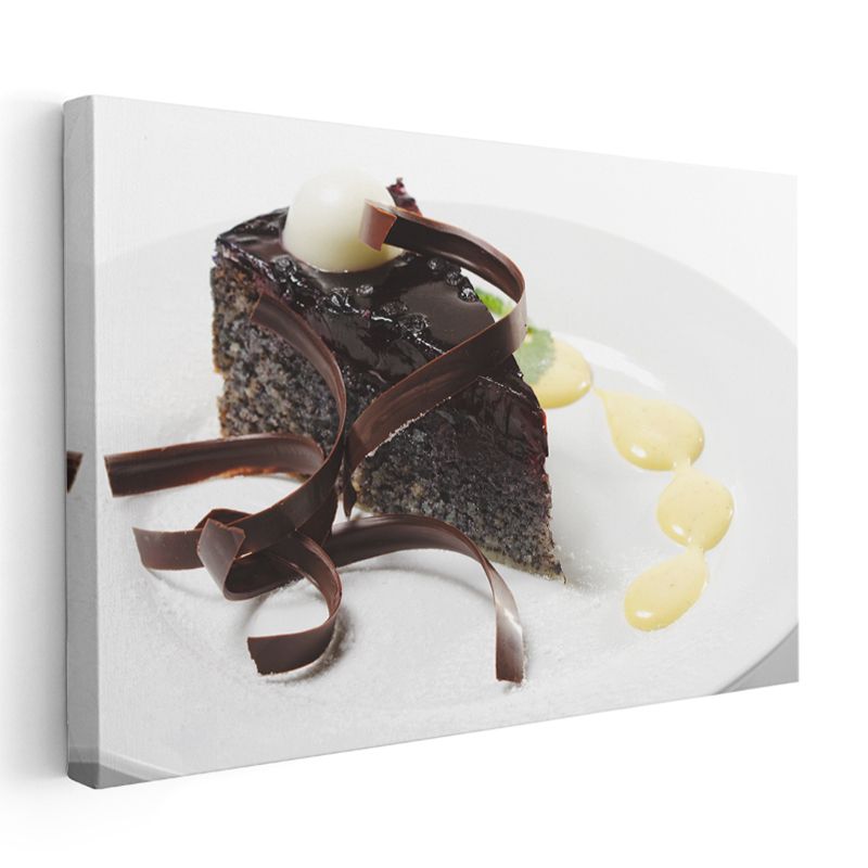 Çikolatalı Dilim - Dekoratif Pasta Kanvas Tablo