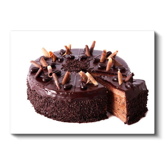 Çikolatalı Pasta - Lezzetli Çikolata Parçacıkları ile Süslenmiş Kanvas Tablo