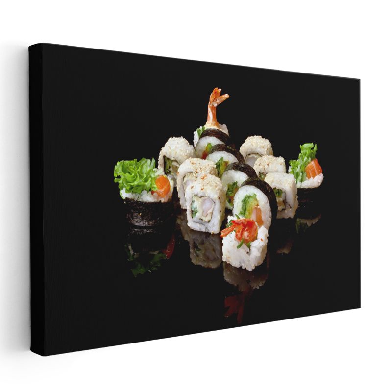 Suşi Çeşitleri - Karides ve Sebzeli Japon Lezzeti Kanvas Tablo
