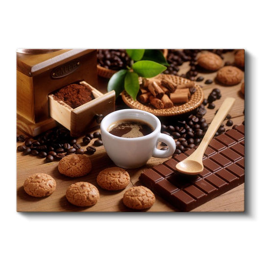 Kahve Dünyası - Espresso ve Çikolata Kanvas Tablo