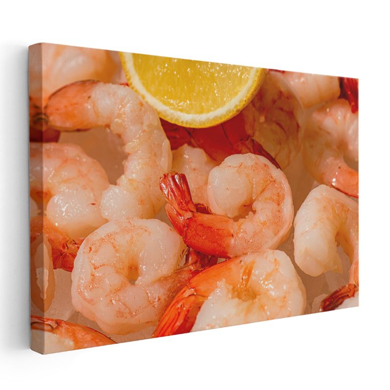 Taze Karides - Deniz Mahsulleri Lezzeti Kanvas Tablo