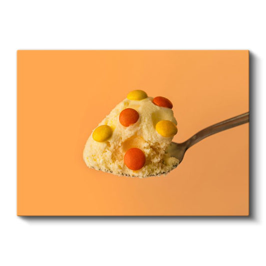 Renkli Tatlı - Şekerlemeli Dondurma Kaşığı Kanvas Tablo