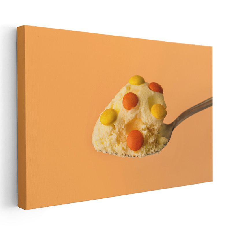 Renkli Tatlı - Şekerlemeli Dondurma Kaşığı Kanvas Tablo