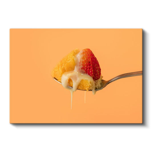 Tatlı Çilek Pastası - Kremli Lezzet Anı Kanvas Tablo