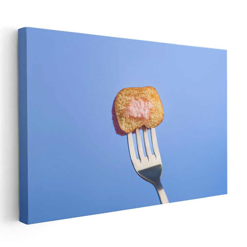 Pane Köfte - Çatalda Sunulan Mükemmel Lokma Kanvas Tablo