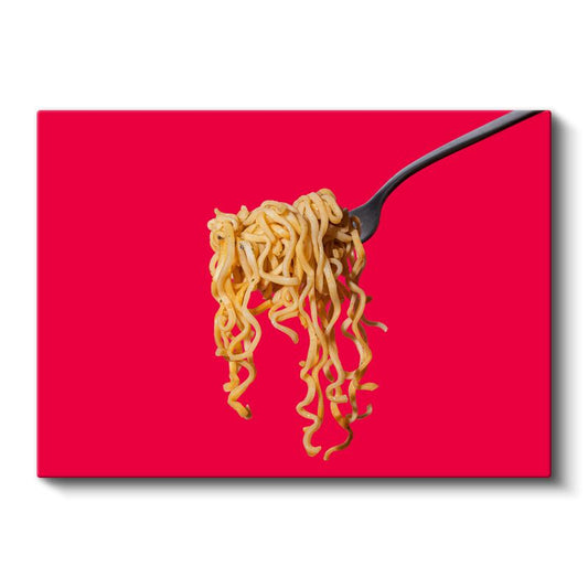 Noodle Lezzeti - Çatal Üzerinde Sıcak Erişte Kanvas Tablo