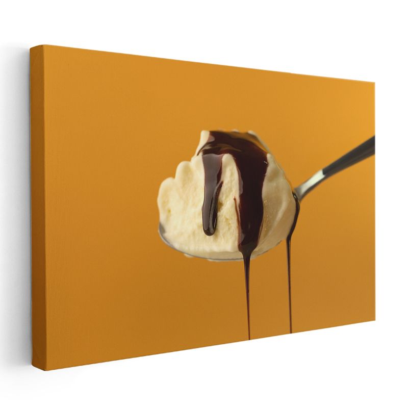 Çikolatalı Dondurma - Eriyen Sos Lezzeti Kanvas Tablo
