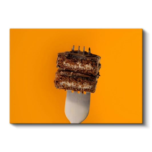 Çikolatalı Pasta - Katlı Dilim Lezzeti Kanvas Tablo