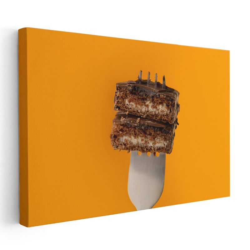 Çikolatalı Pasta - Katlı Dilim Lezzeti Kanvas Tablo