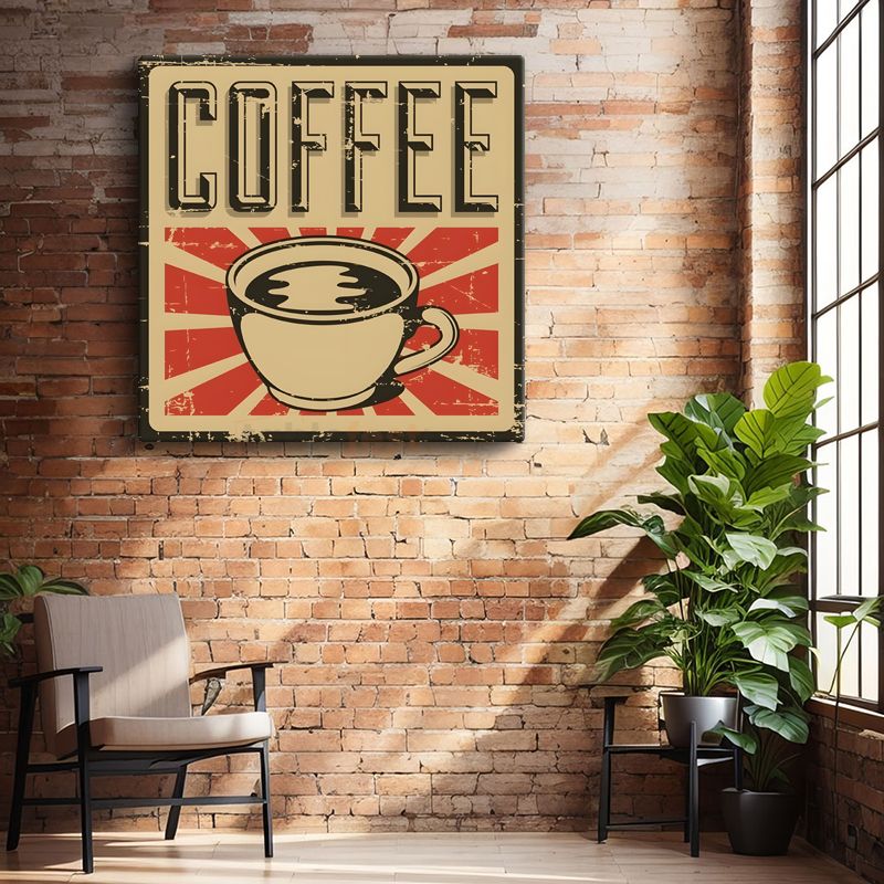 Coffee - Vintage Kahve Tabelası Kanvas Tablo