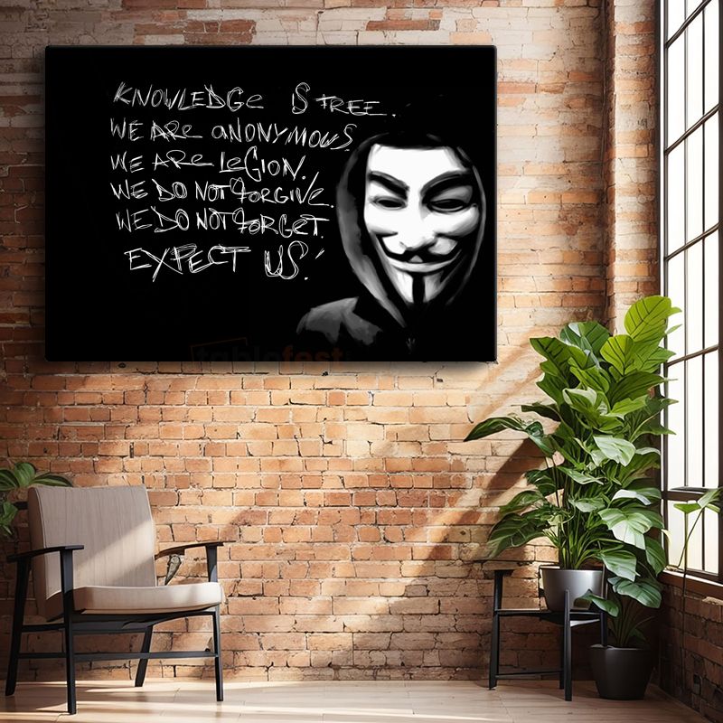 Anonymous - Hacker Manifestosu Kanvas Tablo