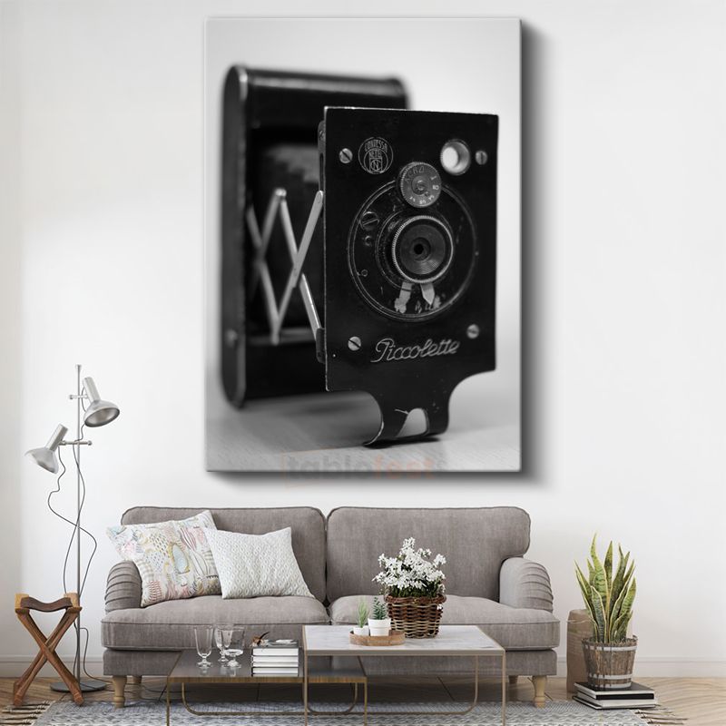 Piccollette Kamera - Katlanabilir Vintage Fotoğraf Makinesi Kanvas Tablo