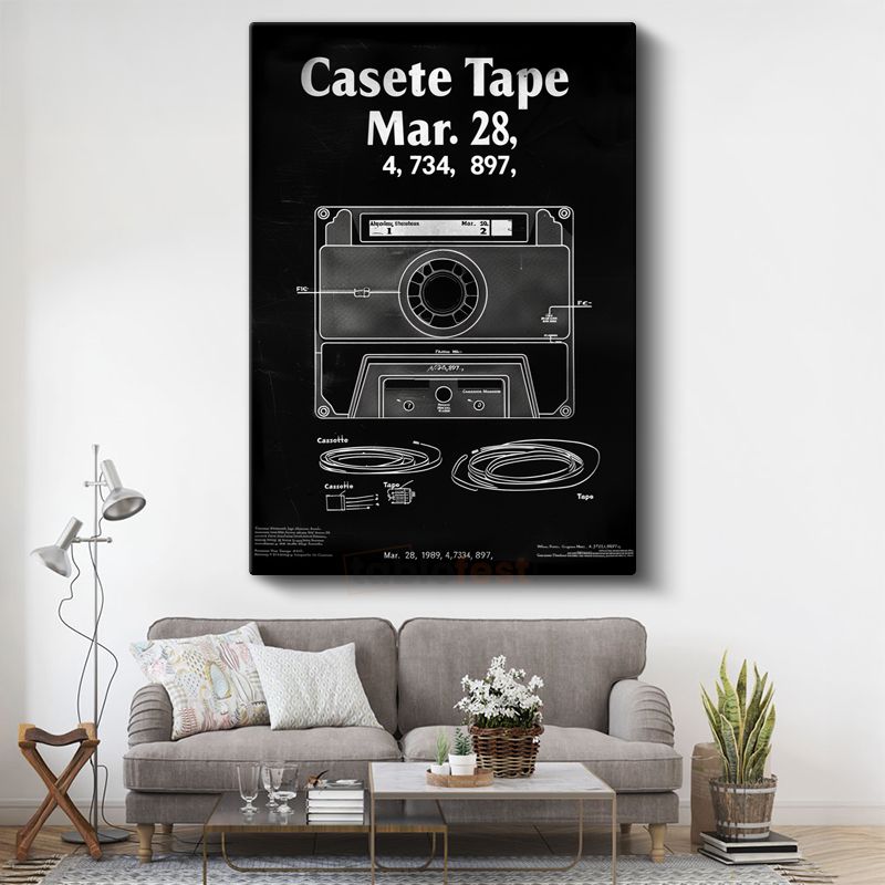 Kaset - 1989 Retro Müzik Teknolojisi Kanvas Tablo