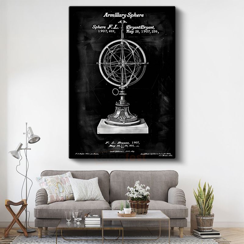 Armillary Sphere - Antik Gökevi Aleti Kanvas Tablo