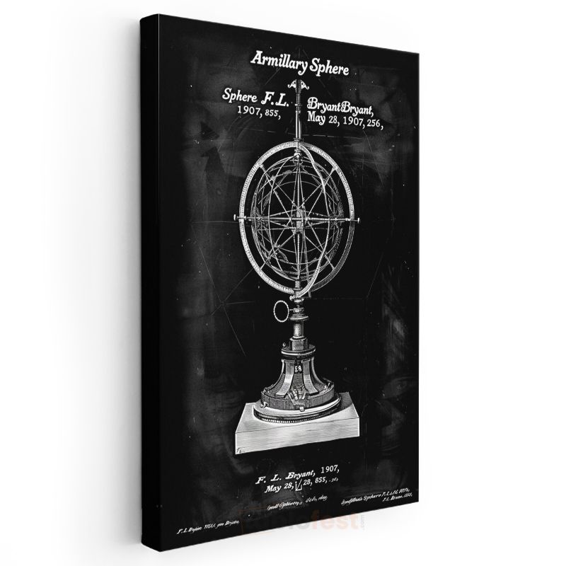 Armillary Sphere - Antik Gökevi Aleti Kanvas Tablo