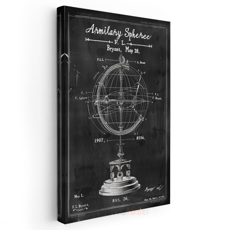 Armillary Sphere - Antik Astronomi Aleti Kanvas Tablo