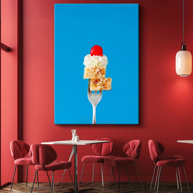 Pasta Keyfi - Kremali Tatlı Sunumu Kanvas Tablo