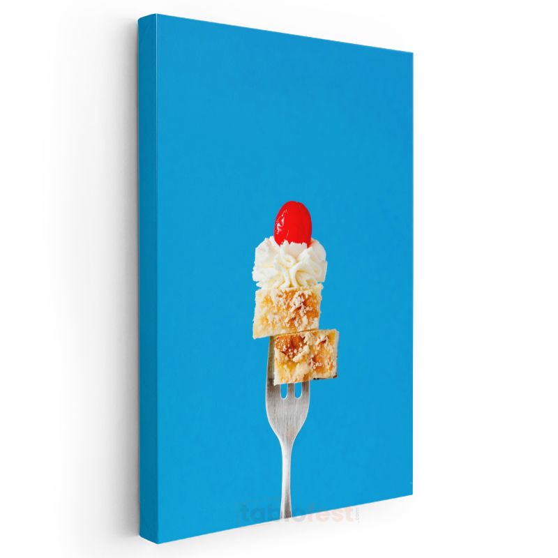 Pasta Keyfi - Kremali Tatlı Sunumu Kanvas Tablo