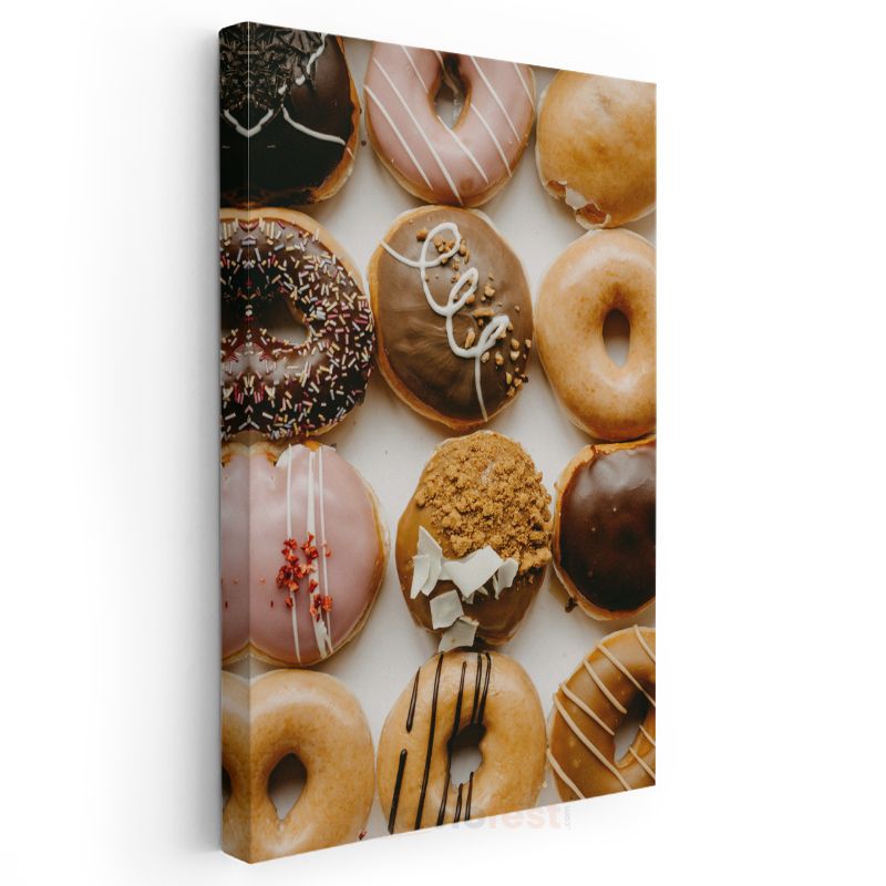 Donut Koleksiyonu - Tatlı Çeşitlilik Kanvas Tablo