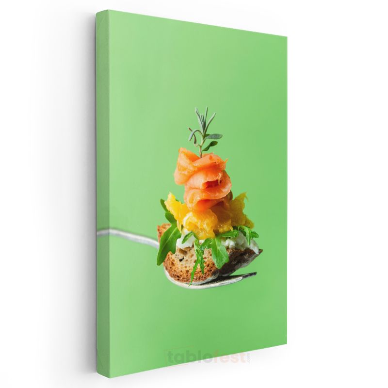 Gourmet Kanape - Rengarenk Malzemelerle Hazırlanmış Atıştırmalık Kanvas Tablo
