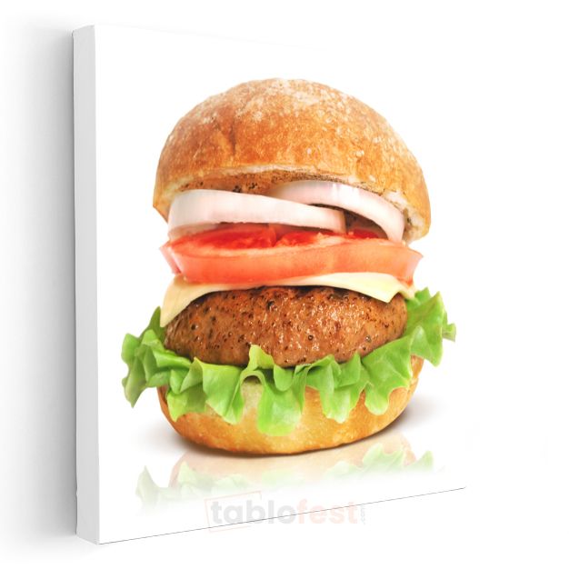 Lezzetli Hamburger - Taze Malzemeli Gurme Kanvas Tablo