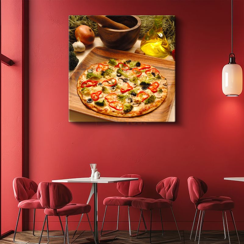 Sebzeli Pizza - Akdeniz Esintili Lezzet Kanvas Tablo