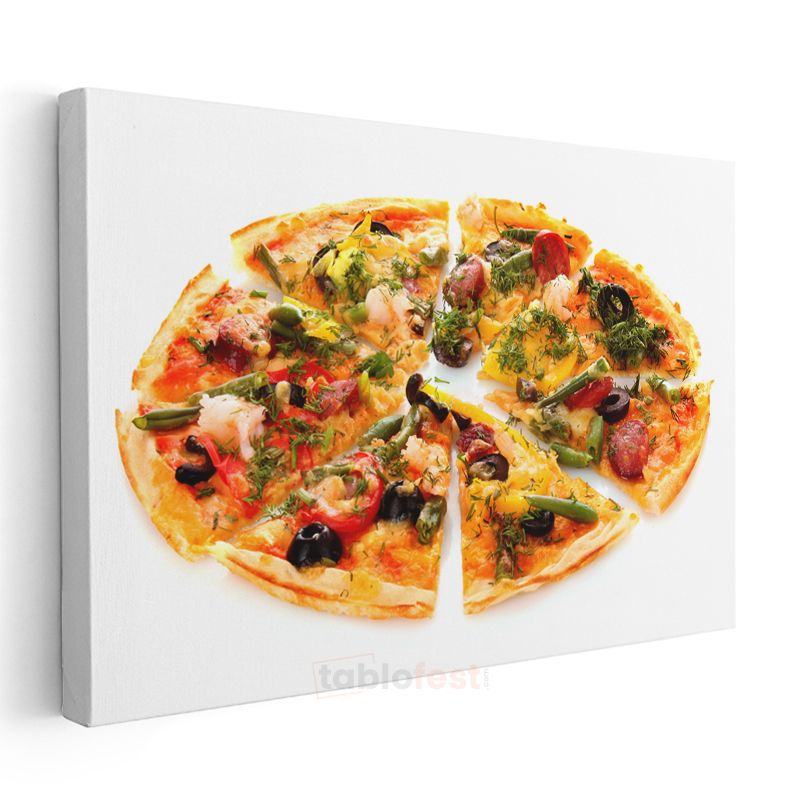 Karışık Pizza - Zengin Malzemeli Gurme Kanvas Tablo