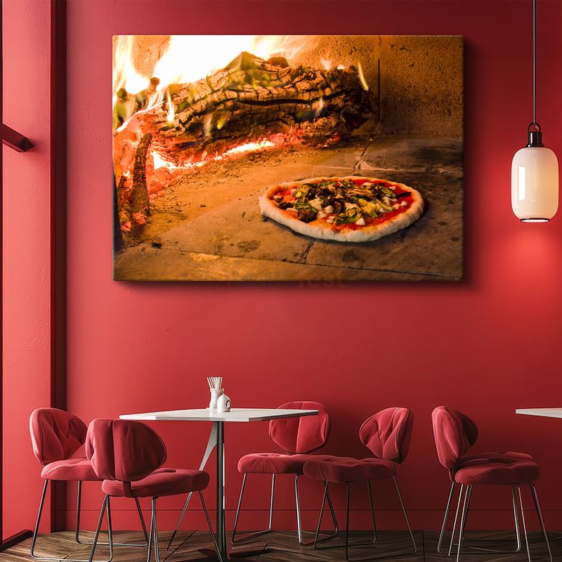 Odun Fırın Pizza - Geleneksel İtalyan Pişirme Sanatı Kanvas Tablo